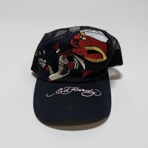 Vintage Ed Hardy Devil Graphic Trucker Hat O/S Unisex